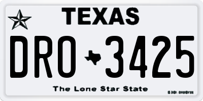 TX license plate DRO3425