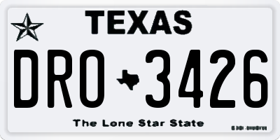 TX license plate DRO3426