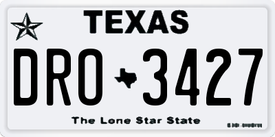 TX license plate DRO3427