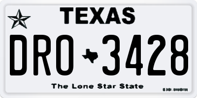 TX license plate DRO3428