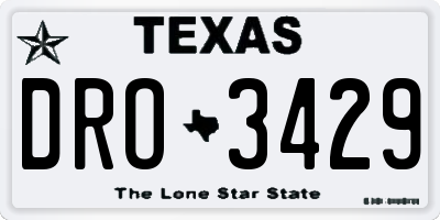 TX license plate DRO3429