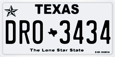 TX license plate DRO3434