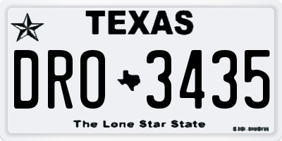 TX license plate DRO3435