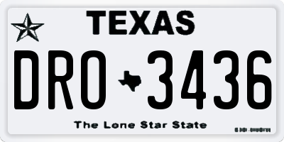 TX license plate DRO3436