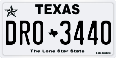 TX license plate DRO3440