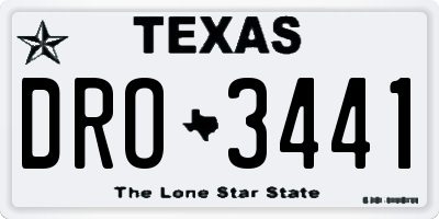 TX license plate DRO3441