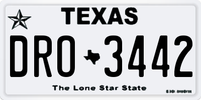 TX license plate DRO3442