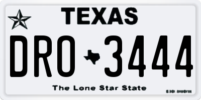 TX license plate DRO3444