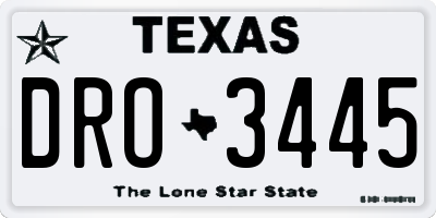 TX license plate DRO3445