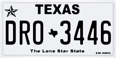 TX license plate DRO3446