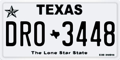 TX license plate DRO3448