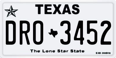 TX license plate DRO3452