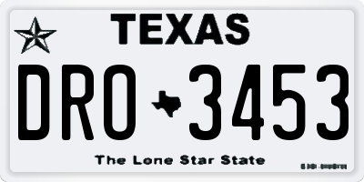 TX license plate DRO3453