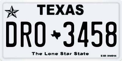 TX license plate DRO3458