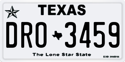 TX license plate DRO3459