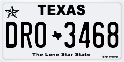 TX license plate DRO3468
