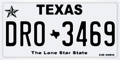 TX license plate DRO3469