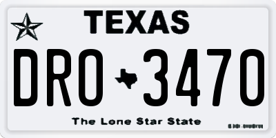 TX license plate DRO3470