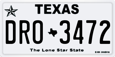 TX license plate DRO3472