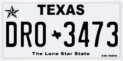TX license plate DRO3473