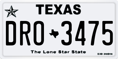 TX license plate DRO3475