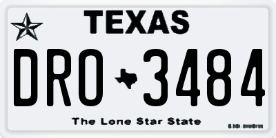 TX license plate DRO3484