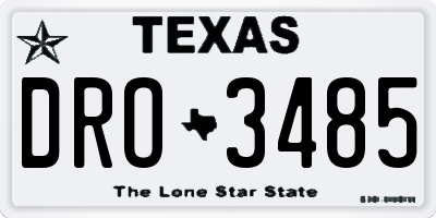 TX license plate DRO3485