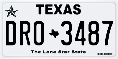 TX license plate DRO3487