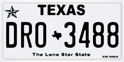 TX license plate DRO3488