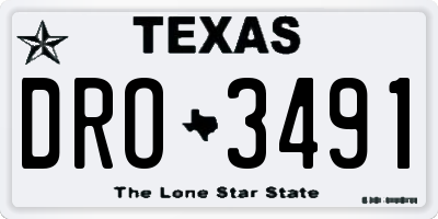 TX license plate DRO3491
