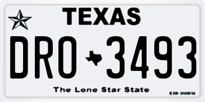 TX license plate DRO3493