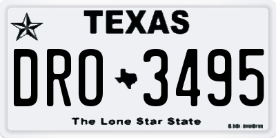 TX license plate DRO3495