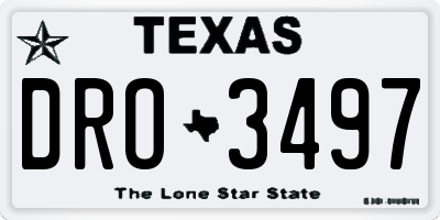 TX license plate DRO3497