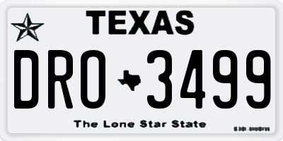 TX license plate DRO3499