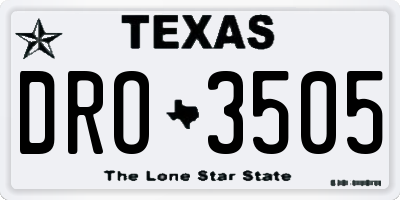 TX license plate DRO3505