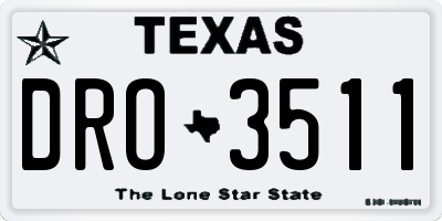TX license plate DRO3511