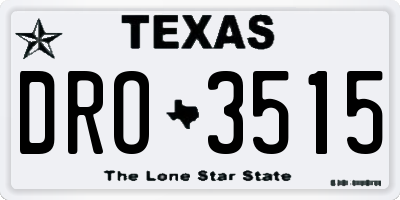 TX license plate DRO3515
