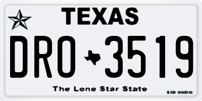 TX license plate DRO3519