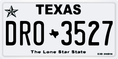 TX license plate DRO3527