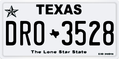 TX license plate DRO3528