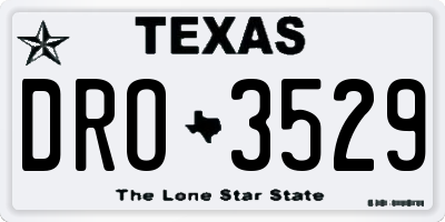 TX license plate DRO3529