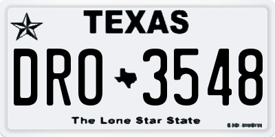 TX license plate DRO3548