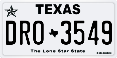 TX license plate DRO3549
