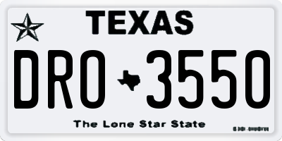 TX license plate DRO3550