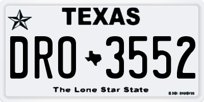 TX license plate DRO3552
