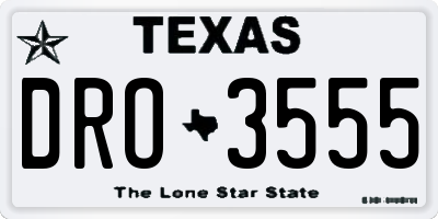 TX license plate DRO3555