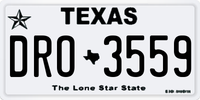 TX license plate DRO3559