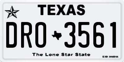 TX license plate DRO3561