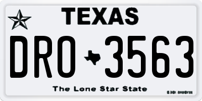 TX license plate DRO3563