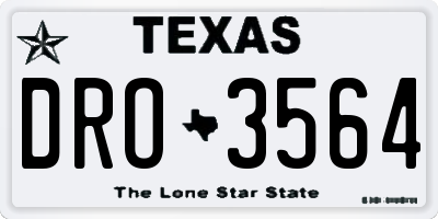 TX license plate DRO3564